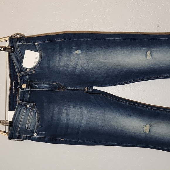 CALVIN KLEIN 30x28 Mid Rise Skinny Distressed Style 42J5332 CKJ011 - Picture 5 of 10